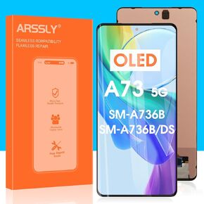 OLED Screen Replacement for Samsung Galaxy A73 5G LCD Display A736 SM-A736B A736B/DS Digitizer Touch Screen Assembly with Repair Kit(Black,6.7 inch)
