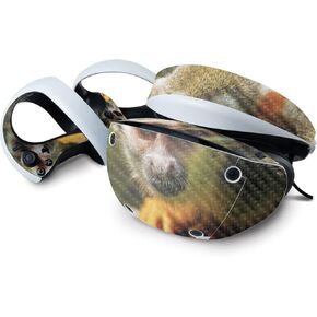 MightySkins Carbon Fiber Skin Compatible with Sony Playstation VR2 - Squirrel Monkey | Protective, Durable Textured Carbon Fiber Finish | Easy to Apply | Made in The USA