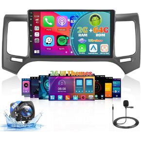 Roinvou 2+64G Android Auto Radio for Kia Optima/Magentis 2008-2010, 9" Car Screen in-Dash GPS Navigation with Wireless CarPlay Android Auto Mirror Link WiFi Bluetooth FM RDS Radio Backup Camera
