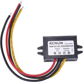 DC24V to DC12V Buck Converter, Power Supply Step Down Converter Buck Voltage Regulator Module Transformer Power Waterproof IP 68 5A 60W
