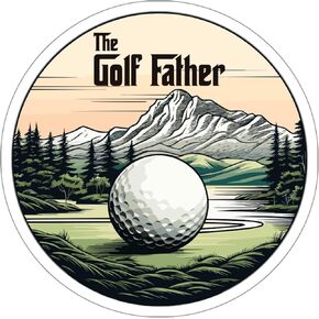 The Golf Father Sticker Decal Vinyl Small Waterproof for Water Bottle, Mug, Passport, Scrapbook, Notebook, Laptop, Tumbler, Skateboard, Computer, Phone, Car, Funny Gift