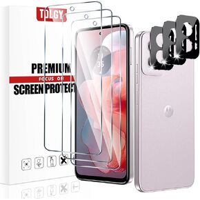 TQLGY 3 Pack Screen Protector for Motorola Moto G Power 5G 2024 with 3 Pack Camera Lens Protector, Ultra HD Tempered Glass, 9H Hardness, Anti-Scratch, Bubble Free, Case Friendly, Easy Installation