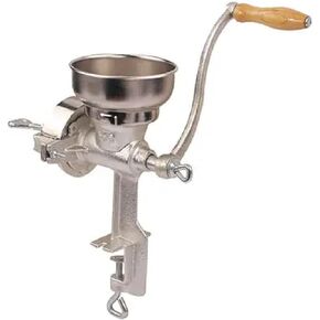 Vanaart Grian Mill with High Hopper Manual Hand Grain Mill for Dry and Oily Grains Beautiful Modern Design Cast Iron Corn Grinder For Corn, Rice, Soybeans, Pepper, Chickpeas