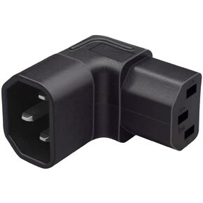 NFHK IEC Male C14 to Up+Down Direction Right Angled 90 Degree IEC Female C13 Power Extension Adapter AC Convertor