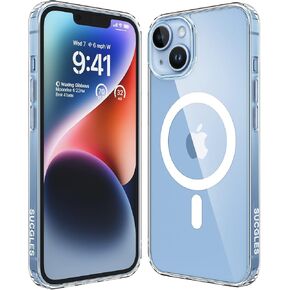 SUCGLES for iPhone 14 Plus Case, [Strongest Magnet-Built for MagSafe] [12FT Military Drop Protection] [Shockproof Bumper] Slim Thin Mag Safe Phone Cover 6.7" for Apple 14plus (Clear/Magnetic)