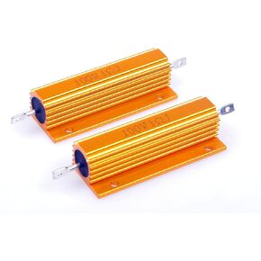100 Watt 1 Ohm 5% Electronic Aluminium Shell Resistors Gold Wirewound Resistor (Pack of 2)