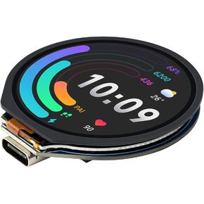 Waveshare RP2350 MCU Board, with 1.28inch Round Touch LCD, Dual-core & Dual-Architecture Design, 240×240 Pixels, 65K Color, IPS Panel, Optional for CNC Metal Case