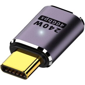 40Gbps 90 Degree USB C Adapter, Right Angle USB Type C Extender 240W PD Fast Charging with Pilot lamp Support Thunderbolt 4/3, 8K@60HZ/4K120HZ USB4.0 40Gbps/USB3.1 10Gbps (D)