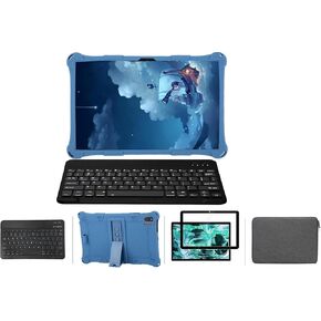 (4 in 1) Onn 11 inch Tablet Pro Screen Protector and Case 2024 Model, Tempered Glass Screen Protector and Case for Onn 11" Tablet Pro 100146660 (Blue)