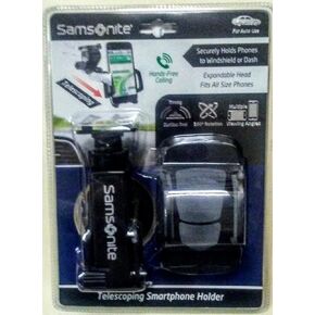 Samsonite Auto استخدم الزجاج الأمامي أو لوحة Dashboard Telescoping حامل الهواتف الذكية القابلة للتوسيع يناسب الهواتف الخالية من اليدين استدعاء 360 درجة زوايا مشاهدة متعددة