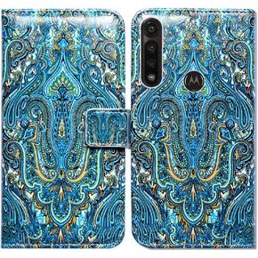 Case for Moto G Power 2020,Motorola G Power case, Gorgeous Colours Circle Mandala Leather Flip Case Wallet Cover with Card Slot Holder Kickstand for Motorola Moto G Power