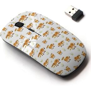 2.4G Wireless Mouse with Cute Pattern Design for All Laptops and Desktops with Nano Receiver - Quirky Cow