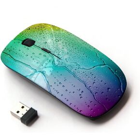 Rainbow Colors Ergonomic Wireless Mouse with Nano Receiver