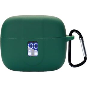 Silicon Case Cover Compatible with TAGRY X08 and ZIUTY A1 Wireless Earbuds, Protective Case with Keychain, with Window for LED Display, Green