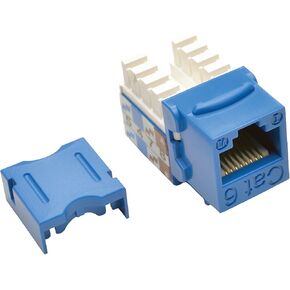 TRIPP LITE Cat6/5e Blue Wallplate Keystone Jack, Punch-Down/RJ45 F TAA GSA (N238-001-BL)