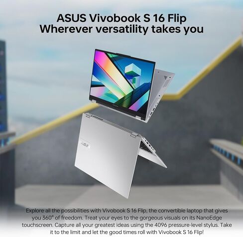 ASUS Vivobook 16 Touchscreen Ryzen 7 Convertible 2-in-1 Laptop, 16 FHD+ 1920 x 1200 Touchscreen, Ryzen 7 7730U, 24GB RAM, 1TB SSD, Wi-Fi 6, W11H, Silver with THUNDEROBOT White Wireless Mouse Bundle in Saudi Arabia