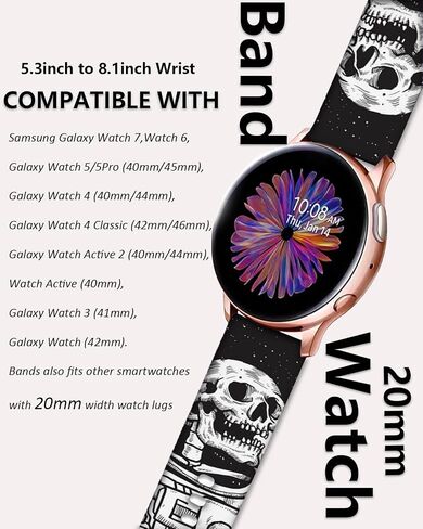20mm Watch Band Compatible with Samsung Galaxy Watch 7 FE 6 5 4 40mm 44mm,Watch 6 4 Classic Band, Galaxy Watch 5 Pro 45mm, Galaxy Watch 3 41mm, Active 2 Silicone Sport Band Women Men in Kuwait