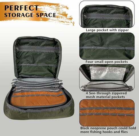 Aventik Fly Tying Bag Multiple Pockets High Capacity Fly Tying Materials Storage (Large Multiple Pockets) in Saudi Arabia