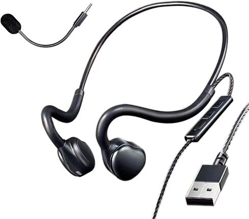H08A Open Ear Wired Headphones for School Stereo Gaming Headset Air Conduction Lightweight Design Prefect for Homework,Study,Work,Game(Enhanced Plug-in Mic) in Saudi Arabia