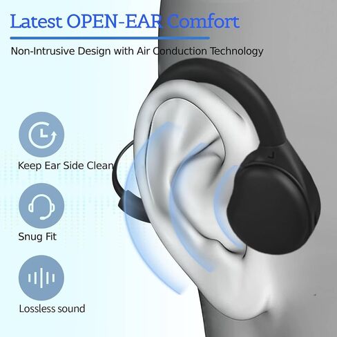 H08A Open Ear Wired Headphones for School Stereo Gaming Headset Air Conduction Lightweight Design Prefect for Homework,Study,Work,Game(Enhanced Plug-in Mic) in Saudi Arabia