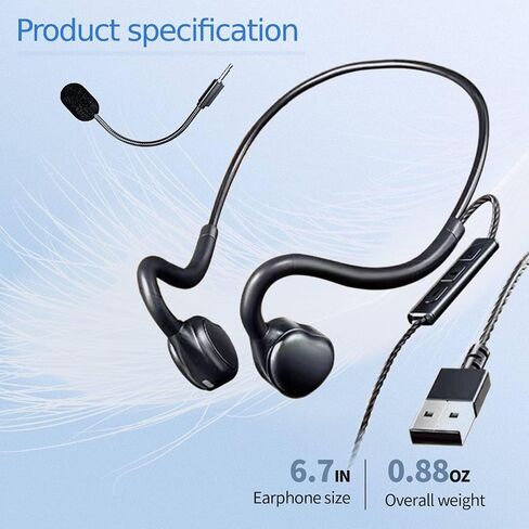 H08A Open Ear Wired Headphones for School Stereo Gaming Headset Air Conduction Lightweight Design Prefect for Homework,Study,Work,Game(Enhanced Plug-in Mic) in Saudi Arabia