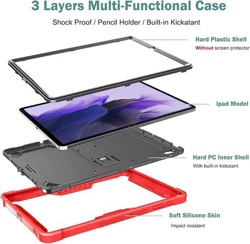 Dteck Galaxy Tab S8 Plus 2022/S7 FE 2021/S7 Plus 2020 12.4" Tablet Case,PU Leather Folio Stand Smart Cases with S Pen Holder for Samsung Galaxy Tab S8+/S7 FE/S7+,Dog King in Kuwait