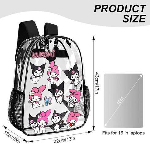 Kawaii Clear Backpack Heavy Duty See Through Cute Backpacks Large Clear Bag for Concert Work Security Travel Festival in Saudi Arabia