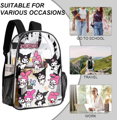 Kawaii Clear Backpack Heavy Duty See Through Cute Backpacks Large Clear Bag for Concert Work Security Travel Festival in Saudi Arabia