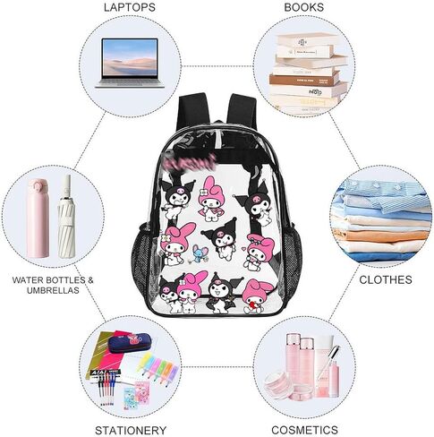Kawaii Clear Backpack Heavy Duty See Through Cute Backpacks Large Clear Bag for Concert Work Security Travel Festival in Saudi Arabia