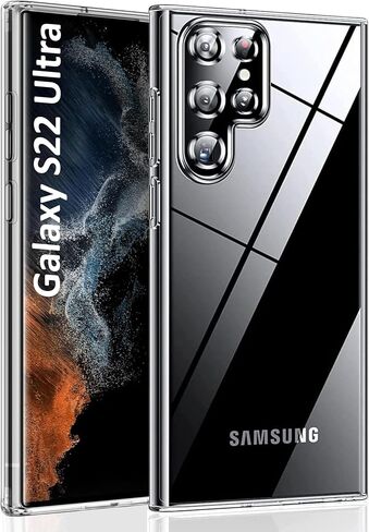 علبة واضحة مصممة ل Samsung Galaxy S22 Ultra - Camera Camera ، تصميم أنيق وضوء ، حالة وقائية ، غطاء مقاوم للصدمات ، TPU متين وبناء البولي كربونات in Saudi Arabia