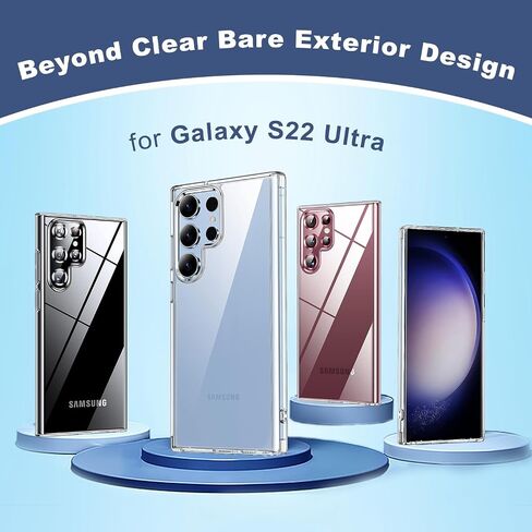 علبة واضحة مصممة ل Samsung Galaxy S22 Ultra - Camera Camera ، تصميم أنيق وضوء ، حالة وقائية ، غطاء مقاوم للصدمات ، TPU متين وبناء البولي كربونات in Saudi Arabia
