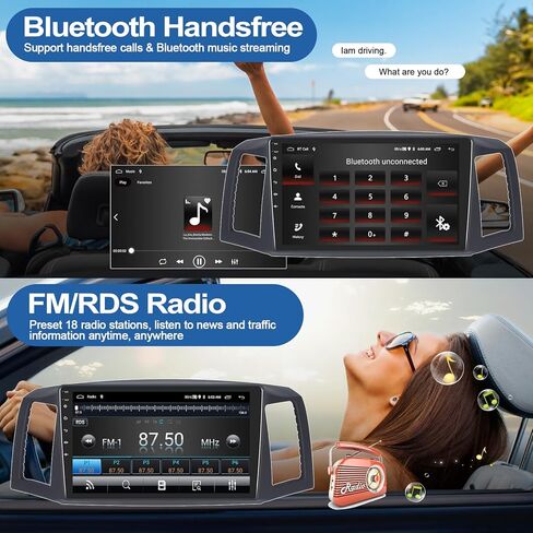 Camecho 2G+64G Android 13 Car Radio Stereo لجيب Grand Cherokee 2004 2005 2006 2007 مع Carplay Wireless Android Auto 10 "شاشة تعمل باللمس مع GPS Bluetooth WiFi FM AHD Camera in Kuwait