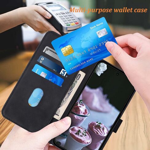 للحصول على محفظة Pixel 9 Pro XL Case ، Slots Slots Slots Slots Slots Slots ، قفص حالات الوجه الواقية للهاتف الجلدي (أسود) in Kuwait
