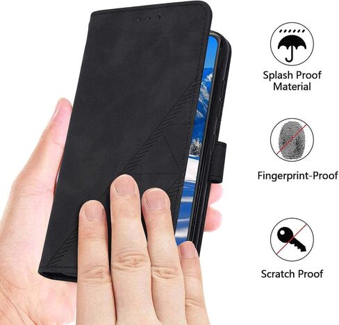للحصول على محفظة Pixel 9 Pro XL Case ، Slots Slots Slots Slots Slots Slots ، قفص حالات الوجه الواقية للهاتف الجلدي (أسود) in Kuwait