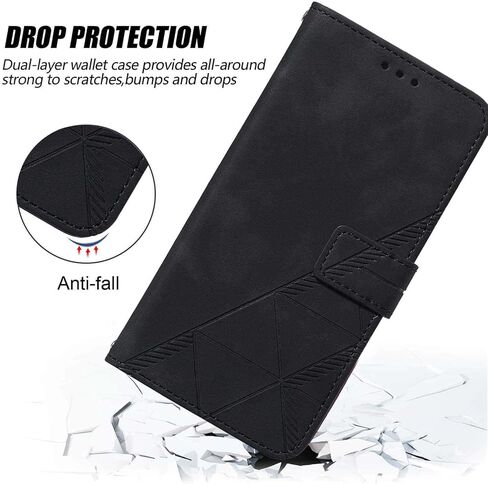 للحصول على محفظة Pixel 9 Pro XL Case ، Slots Slots Slots Slots Slots Slots ، قفص حالات الوجه الواقية للهاتف الجلدي (أسود) in Kuwait