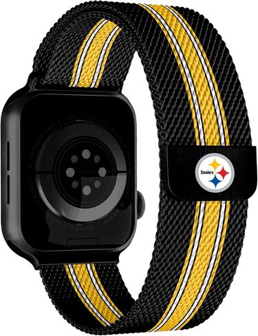 ترتفع NFL شريط الفولاذ المقاوم للصدأ متوافق مع Apple Watch | فرقة ساعة الإغلاق المغناطيسي in Kuwait