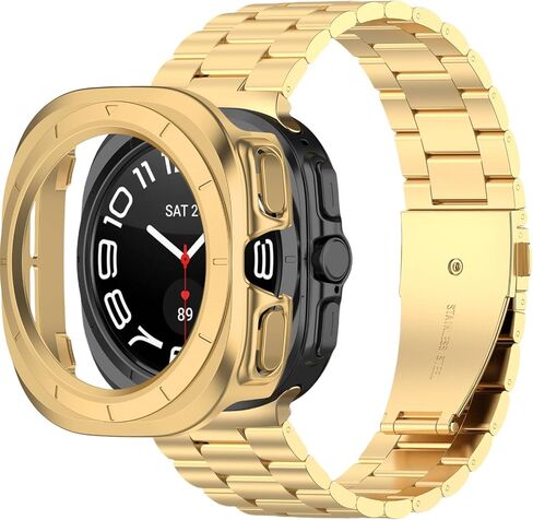 Stainless Steel Watch Band for Samsung Galaxy Watch Ultra 47mm Band with TPU Case, Compatible for Galaxy Watch 7 Ultra Sports Wristband Replacement Straps in Kuwait