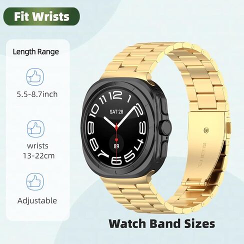 Stainless Steel Watch Band for Samsung Galaxy Watch Ultra 47mm Band with TPU Case, Compatible for Galaxy Watch 7 Ultra Sports Wristband Replacement Straps in Kuwait