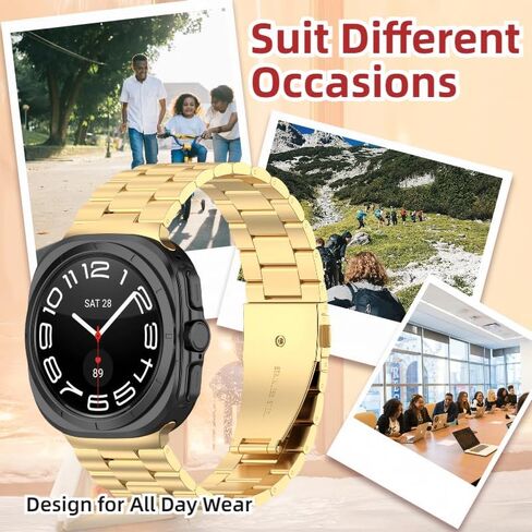 Stainless Steel Watch Band for Samsung Galaxy Watch Ultra 47mm Band with TPU Case, Compatible for Galaxy Watch 7 Ultra Sports Wristband Replacement Straps in Kuwait