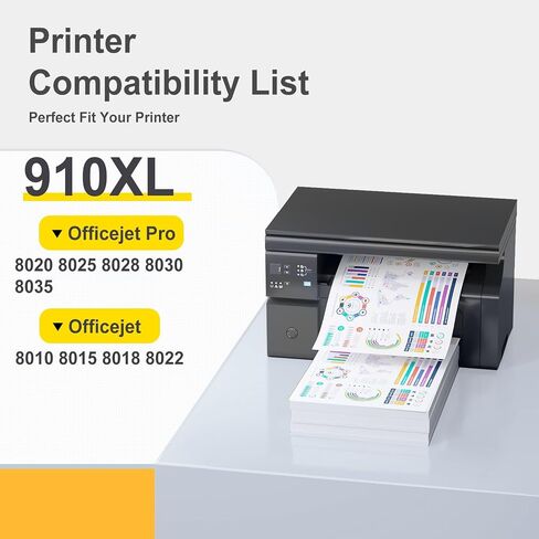 910XL 910 XL خرطوشة الحبر متوافقة مع HP 910 XL 910XL العمل مع HP OfficeJet 8010 8012 8015 8018 8022 8028 8035 Printer Ink (4 pack ، Black/Cyan/Magenta/Yellow) in Kuwait