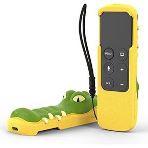 [2 Packs] for Apple TV Siri Remote Case SIKAI Shockproof Protective Silicone Cover for Apple TV 4K / 4th Gen / 5th Gen Siri Remote Skin Holder Anti-Lost with Remote Loop (Crocodile)