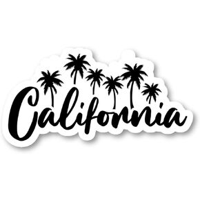 California Palm Trees Tops Sticker California Vibes Stickers - 3 Pack - Set of 2.5, 3 and 4 Inch Vinyl Laptop Stickers - for Laptop, Phone, Water Bottle, Car & More Decal (3 Pack) S214740-3Pack