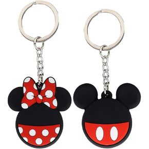 MC Fashion 2 Pack Cute 3D Cartoon Keychain for AirTags, Soft Silicone Cover with Key Ring 2 Pack