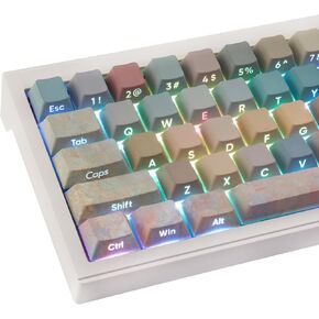 JOMKIZ Keycaps,135 Keys Dye Sublimation Cherry Profile Keycaps Side Engraved Transparent PBT Keycap Set for Cherry MX Switches ASIN/ISO Layout Mechanical