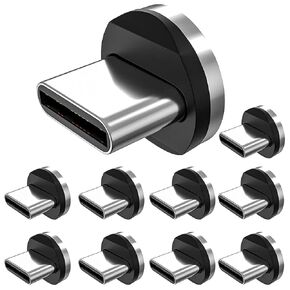 Magnetic Connector Tips Head for Type C Android Devices (10 Pack), USB C Magnetic Phone Cable Adapter (for Type C)