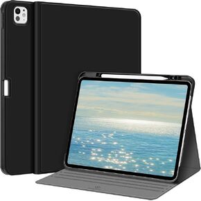 Fintie Magnetic Case for iPad Pro 13-inch (M4) 2024 - [Built-in Pencil Holder] Multiple Angles Viewing Hard Shell Smart Stand Cover, Auto Sleep/Wake, Black