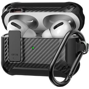 Case for Airpods Pro 2nd/1st Generation Case with Lock 2023/2022/2019, Rugged Latch Airpod Pro 2 Case Protective Cover, Shockproof Armor Skin Shell for Apple iPod Pro 2/1 Gen, Black