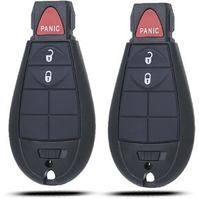 Key Fob Remote Replacement Compatible with Jeep Cherokee 2014 2015 2016 2017 2018 2019 2020 2021 GQ4-53T Keyless Entry with Door Key 68105081 3Buttons (Set of 2)
