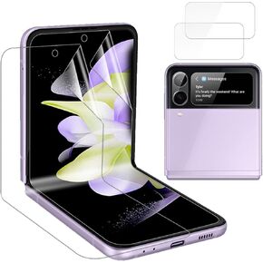 [2Pack Soft Hydrogel Screen Protector for Samsung Galaxy Z Flip 4 / Samsung Galaxy Z Flip4 5G, Upgraded Non-breakable Flexible TPU Protective Film [Scratch Resistant] (NOT Tempered Glass)