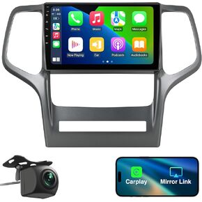 9-inch Car Radio Stereo for Jeep Grand Cherokee 2008-2013, Supports Wireless CarPlay/Bluetooth/GPS Navigation/HD Reverse Camera/FM/DSP/Android12